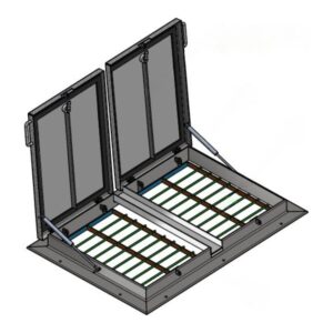 B2 Tweedelig opbouwluik met verdekte scharnieren - Aluminium